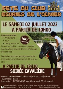 Fêtes Club Ecuries Affiche